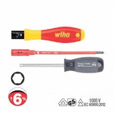Wiha TorqueVario®-S VDE Torque Screwdriver - Insulation Up to 1,000 V AC, GS-Mark - Torque Value Can Be Set via Window Scale - Automatic Release - 0.6-2.0 Nm - 26625